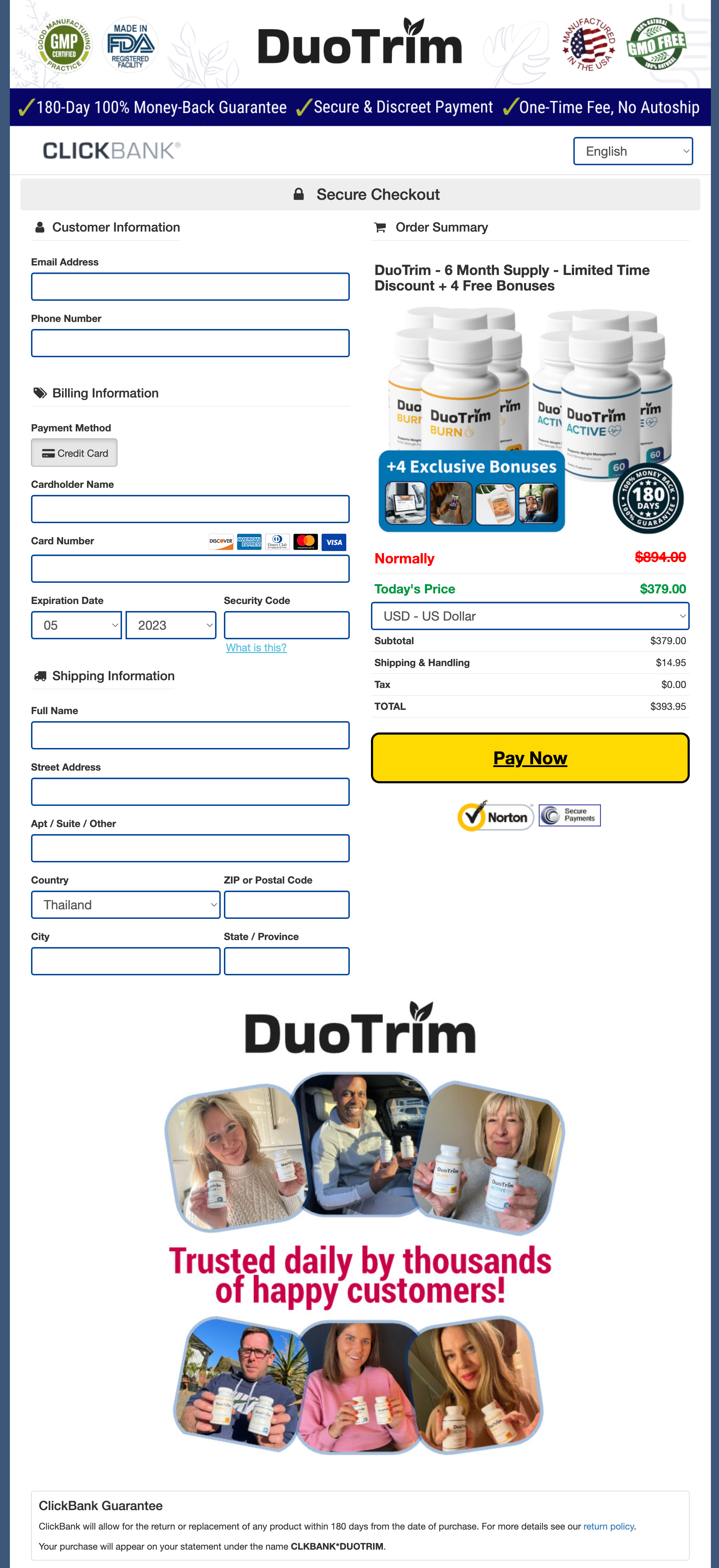 DuoTrim - Order Page